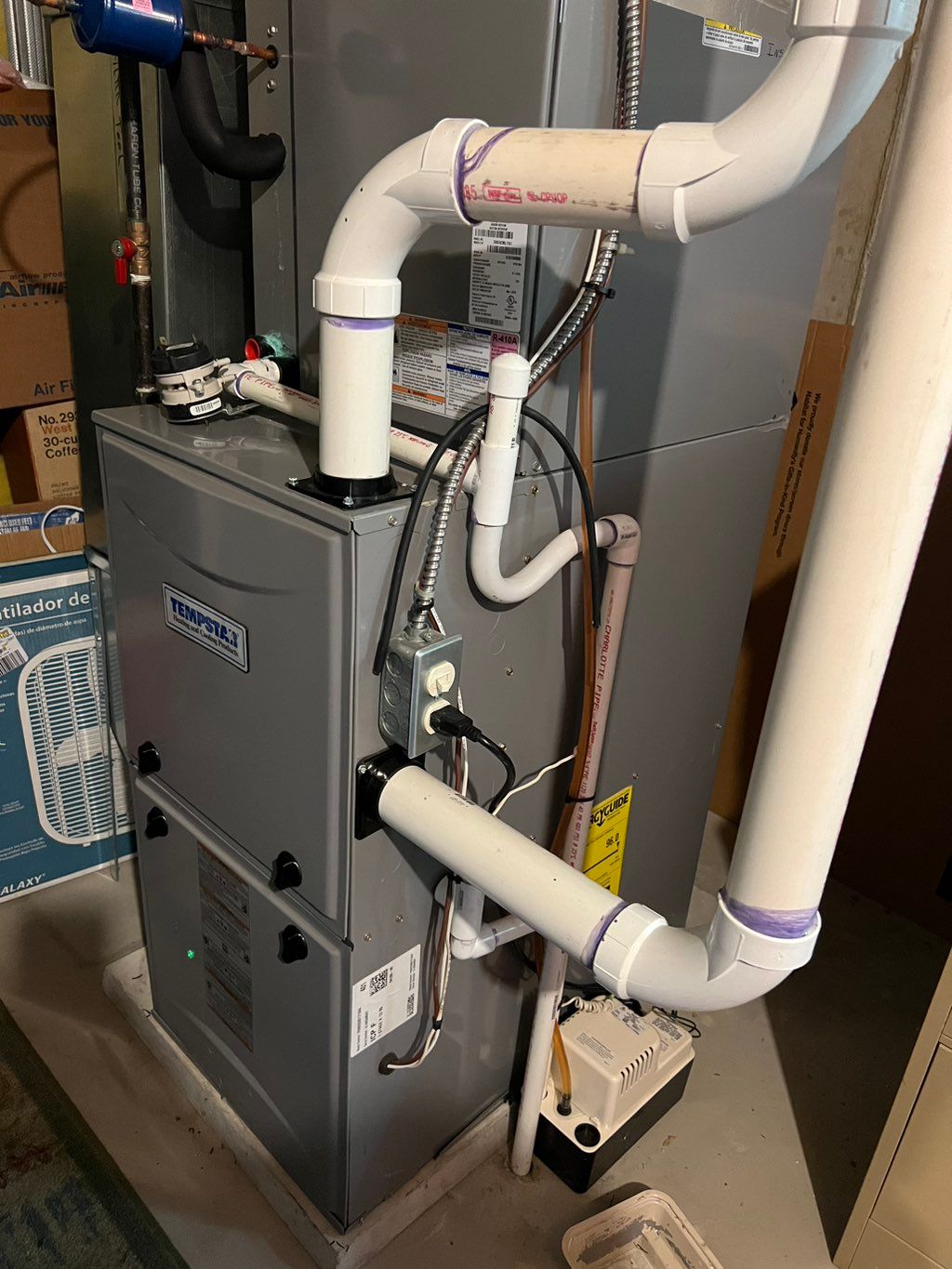 Tempstar furnace with condensate pump